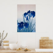 Impression d'art fin Iris Bleu Japonais Mur flora (Cuisine)