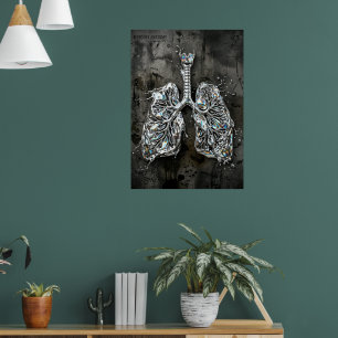 Impression d'art fine Crystal Lungs Anatomie Mercu