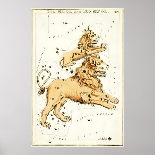 Impression d'art fine de la constellation du Lion (Devant)