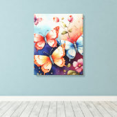 Impression d'art fine Floral et Papillon Chic (Insitu (Plancher de Bois))