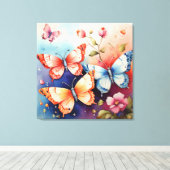 Impression d'art fine Floral et Papillon Chic  (Insitu (Plancher de Bois))