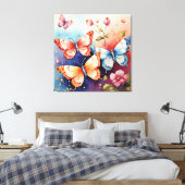 Impression d'art fine Floral et Papillon Chic  (Insitu(Chambre))