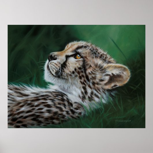 IMPRESSION D'ART FINE GUÉPARD BÉBÉ (Devant)