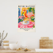 Impression d'art Flamant buvant du café Henri Mati (Cuisine)