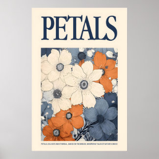 Impression d'art floral de pétales éthérés Botaniq