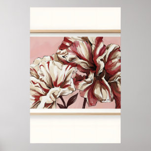 Impression d'art floral élégant, fleurs surdimensi