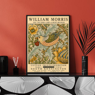 Impression d'art floral et d'oiseau de William Mor