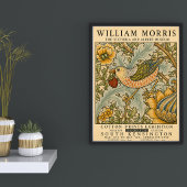 Impression d'art floral et d'oiseau de William Mor
