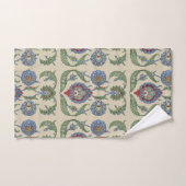 Impression d'art floral géométrique bleu rouge ara (Serviette à main)