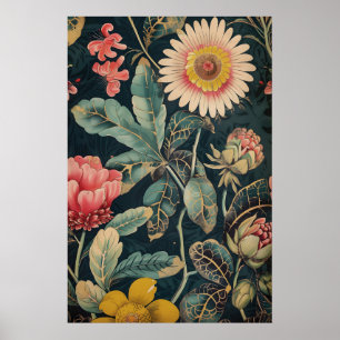 Impression d'art floral indien vintage – Tradition