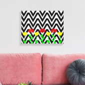Impression d'art floral moderne Chevron et Fleurs (Insitu(Salon))