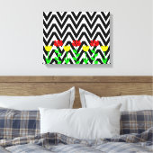Impression d'art floral moderne Chevron et Fleurs (Insitu(Chambre))
