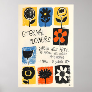 Impression d'art floral Poster botanique abstrait,