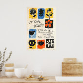 Impression d'art floral Poster botanique abstrait, (Cuisine)
