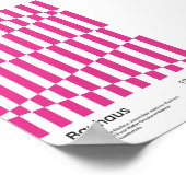 Impression d'art géométrique à rayures rose vif Ba (Coin)