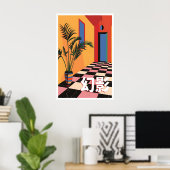 Impression d'art géométrique modernité du milieu d (Bureau à domicile)