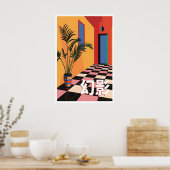 Impression d'art géométrique modernité du milieu d (Cuisine)