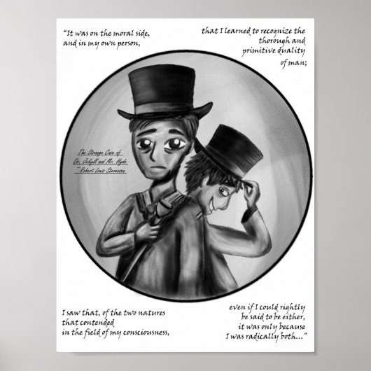 Impression d'art gothique Halloween Dr Jekyll et M (Devant)