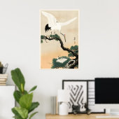 Impression d'art japonais de cigogne et de pin  Ac (Bureau à domicile)