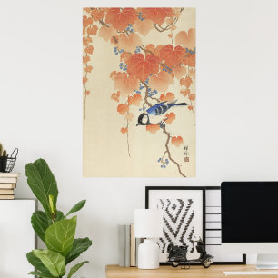 Impression d'art japonais vintage d'oiseaux d'Ohar