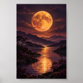 Impression d'art Lever de lune ambre (Devant)