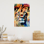 Impression d'art Lion Safari, chambre d'enfant ou  (Cuisine)