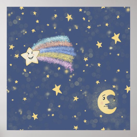 Impression d'art Lune & Étoiles de Sommeil Doux (Devant)