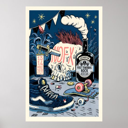 Impression d'art mate d'affiche de concert NOFX RE (Devant)
