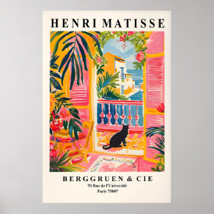 Impression d'art Matisse Chat Noir Rose Plage