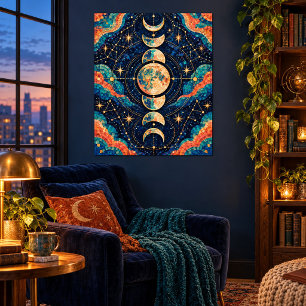 Impression d'art Méridien Mosaïque au Clair de Lun