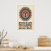 Impression d'art mexicain Masque solaire précolomb (Cuisine)