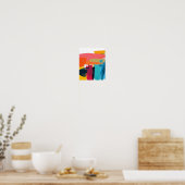 Impression d'art minimaliste abstrait en ligne (Cuisine)