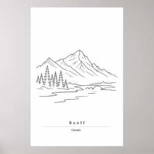 Impression d'art minimaliste de Banff Rocheuses