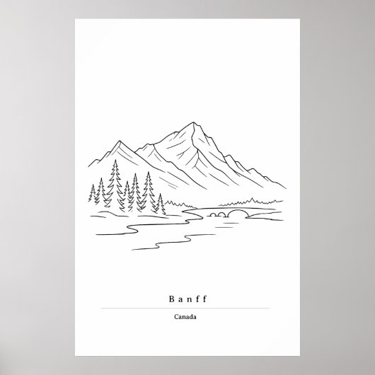 Impression d'art minimaliste de Banff | Rocheuses (Devant)