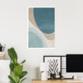 Impression d'art minimaliste moderne Abstrait Bleu (Bureau à domicile)