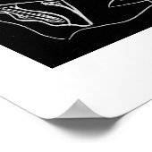 Impression d'art moderne à motif de poissons noir (Coin)