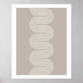 Impression d'art moderne lignes ondulées Taupe Lom (Devant)