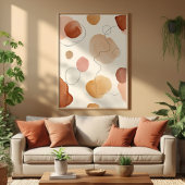 Impression d'art mural à l'aquarelle neutre abstra
