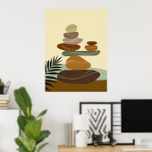 Impression d'art mural abstrait en terre cuite Zen (Bureau à domicile)