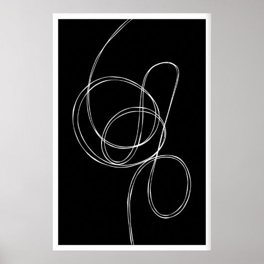 Impression d'art mural abstrait Lignes blanches fl (Devant)