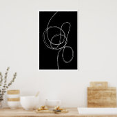 Impression d'art mural abstrait Lignes blanches fl (Cuisine)