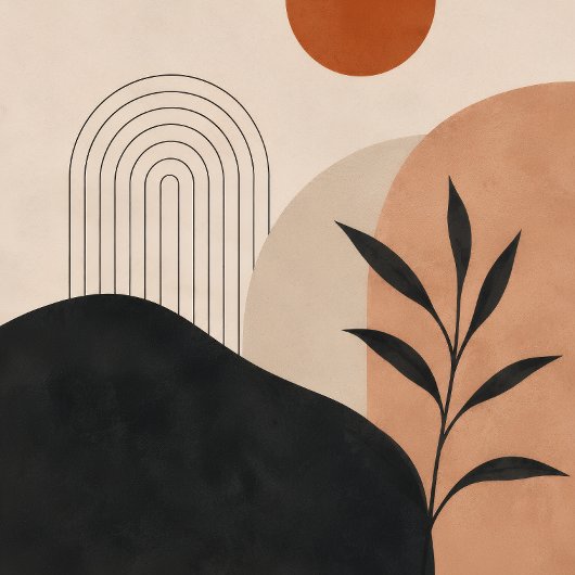 Impression d'art mural abstrait minimaliste Neutre