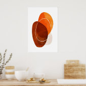 Impression d'art mural abstrait Ovals orange et ma (Cuisine)