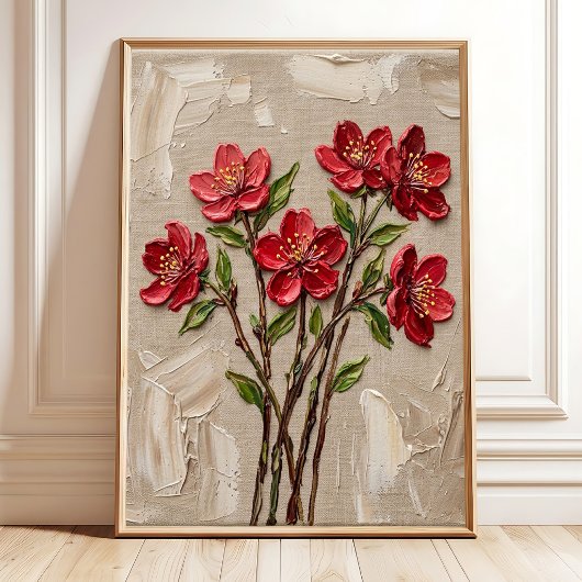 Impression d'art mural abstrait sur toile Fleur de