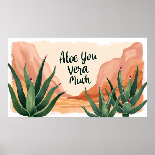 Impression d'art mural Aloe You Vera Much drôle (Devant)