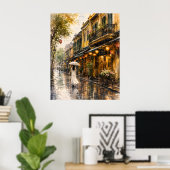 Impression d'art mural aquarelle du Vieux Quartier (Bureau à domicile)