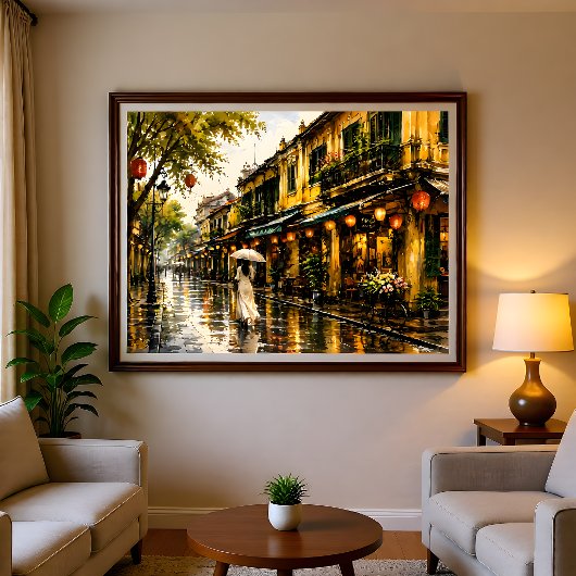 Impression d'art mural aquarelle du Vieux Quartier