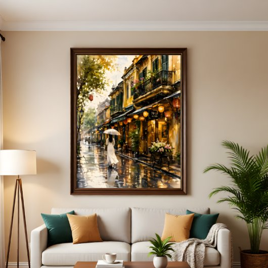 Impression d'art mural aquarelle du Vieux Quartier