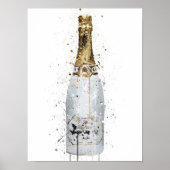 Impression d'art mural 'Blanc' de bouteille de Cha (Devant)