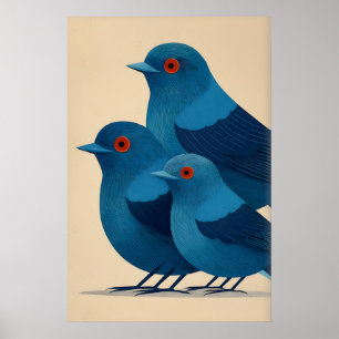 Impression d'art mural Blue Bird - Trio minimalist